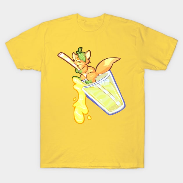 Orange Juice Citrus Kitty T-Shirt by sky665